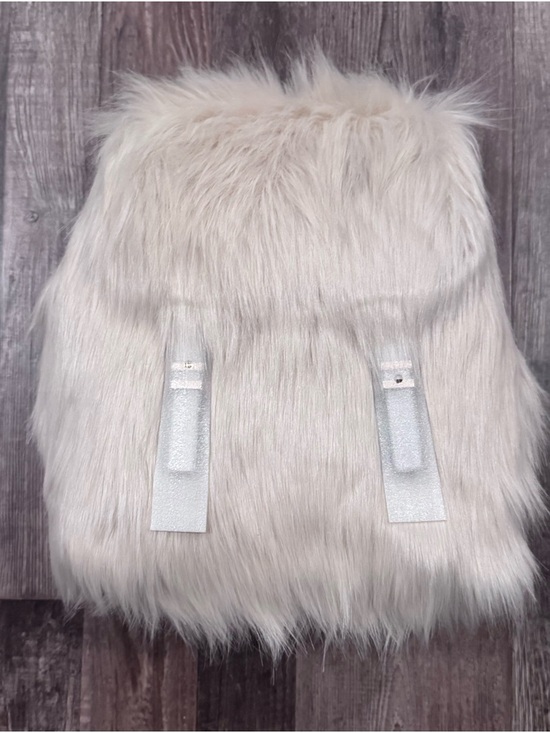 New With Tags MICHAEL KORS Quinn Medium Flap Faux Fur Backpack Natural AUTHENTIC